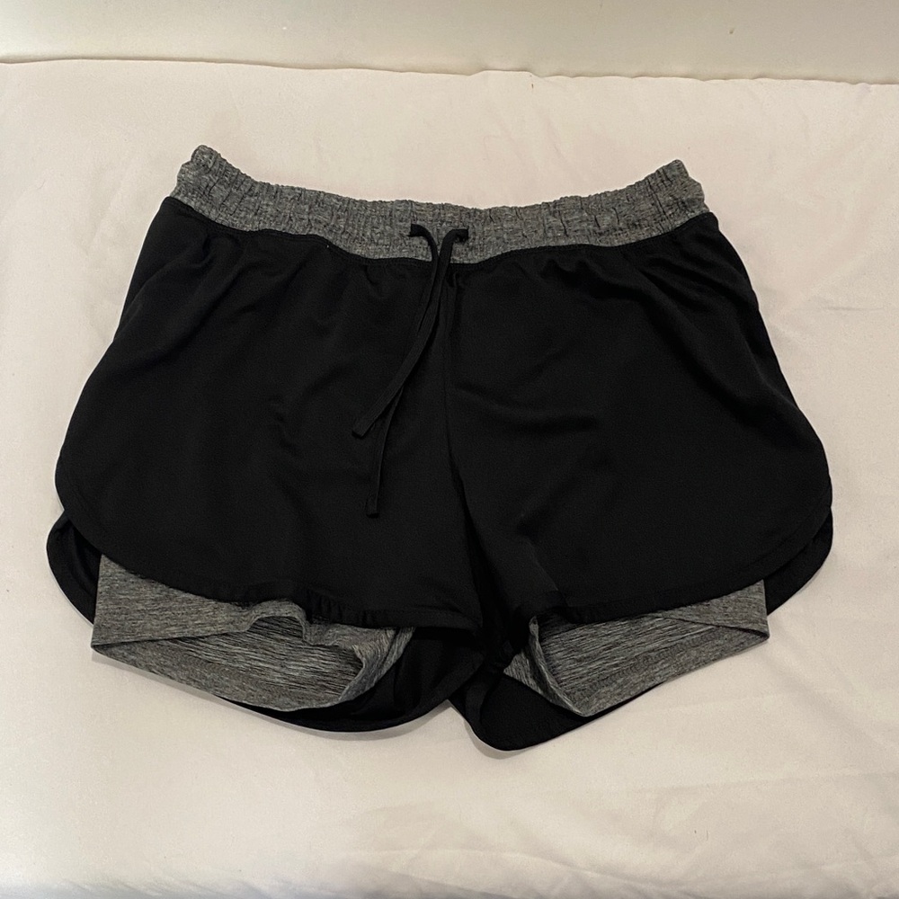 Champion Women's Black and Gray Athletic Shorts